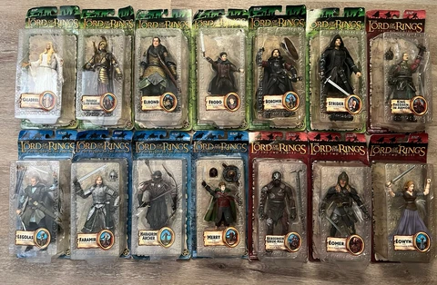 Toy Biz Lord Of The Rings 14 Figure Lot Sealed Aragorn Theoden Berserker Frodo Cover