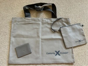 CELEBRITY Cruise Grey Tote Lightweight Beach Travel Bag & zipper pouch & Wallet - Picture 1 of 1