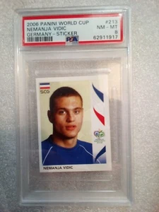 POP 1 (!!!) 2006 Panini World Cup Germany Sticker NEMANJA VIDIC #213 PSA 8 NM-MT - Picture 1 of 3