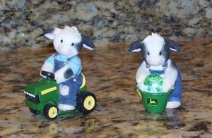 Enesco Mary Moos Little Deere Big Smile, Never Frog-Get Moo 674559 & 796441 Cows - Picture 1 of 5