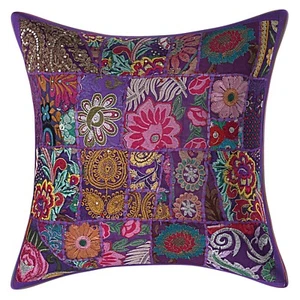 24" Patchwork Cotton Pillow Case Cover Indian Bedding Sofa Cushion Cover Throw - Picture 1 of 2