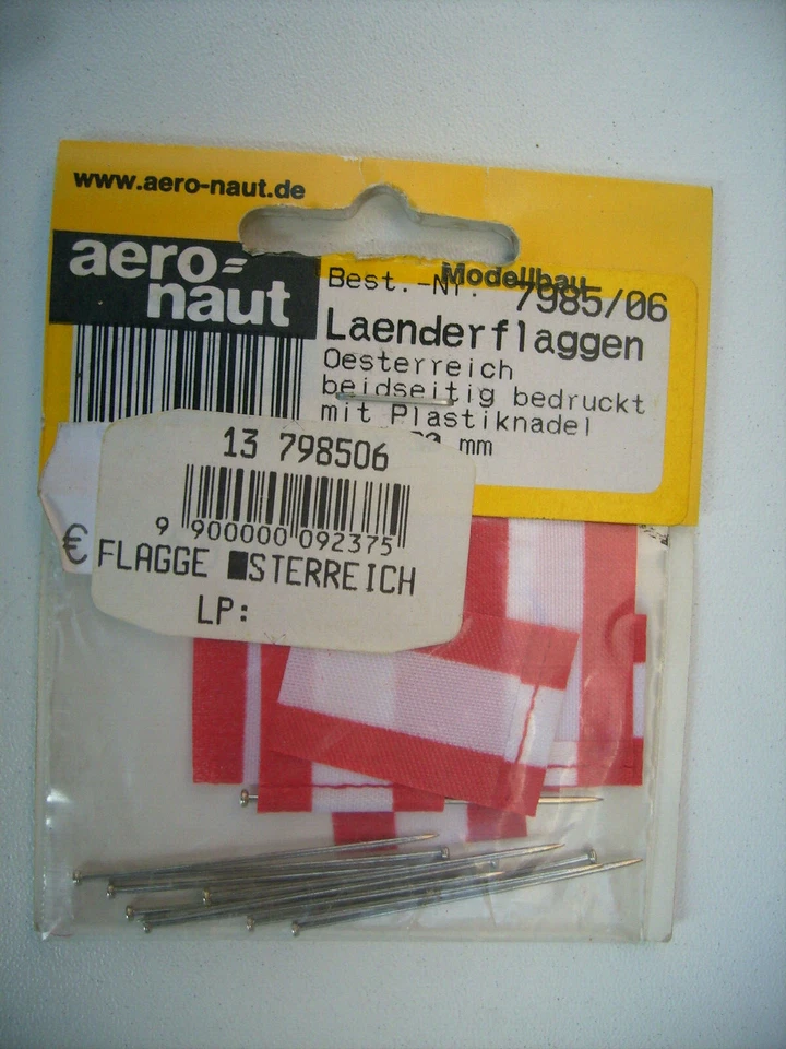 Aeronaut 798506 Länderflagge Österreich, Stoff, beidseitig bedruckt - 10 Stück - Bild 1 von 1