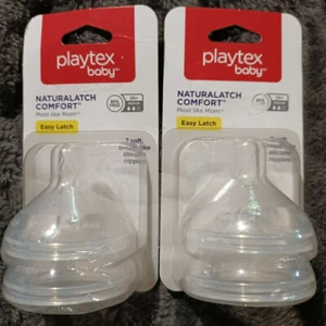 Lote de 2 pezones de biberón de flujo medio Playtex Baby NaturaLatch paquete de 2 nuevos en paquete - Imagen 1 de 3