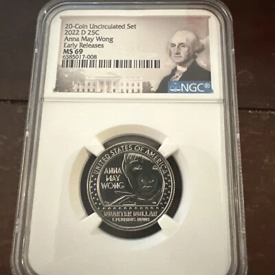 2022-D Anna May Wong Women Quarter NGC MS69 Early Releases - Image 1 of 2