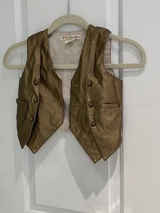 TEELA NY Boys Gold Bronze Dress Vest Size 6 - Picture 1 of 11