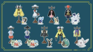 Pokemon Center Trainers Costume Figure Miniature Torso Acrylic Stand Blind Box - Picture 1 of 12