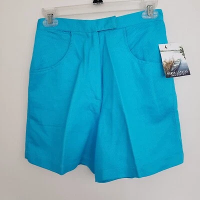 Shorts feminino vintage cintura alta 6 pântanos desembarque turquesa pequeno novo na caixa vintage - Imagem 1 de 4