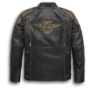 Men’s Customized Harley Davidson H-D Triple Vent System Trostel Leather Jacket . - Picture 1 of 4