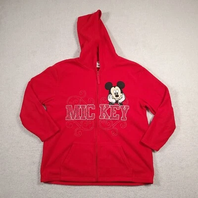 Mickey Mouse Hoodie Womens 1X Full Zip Sweatshirt Jacket Disney Red Embroidered - Image 1 of 4