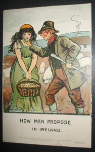 1904 SYDNEY CARTER irischer Comic WIE MÄNNER DAMEN IN IRLAND VORSCHLAGEN BAUERNMÄDCHEN - Bild 1 von 2