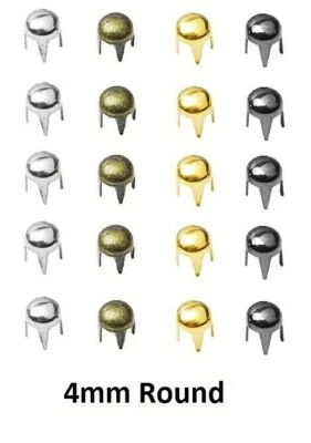 Комплект из 20 круглых 5/32" (4 мм) металлический шип Tack запонки (5404) кошельки ремни кожи - Изображение 1 из 2