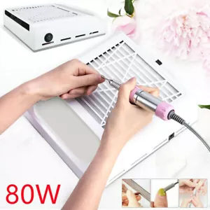 80W Nail Art Dust Suction Collector Vacuum Fan Cleaner Manicure Machine Salon - Picture 1 of 11