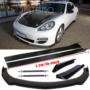 For Porsche Panamera 970 Front Bumper Lip Spoiler + Side Skirt + Rear Lip + Rods - Picture 1 of 18