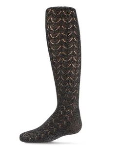 Girls' Shimmer Pointelle Cotton Tights - Picture 1 of 8