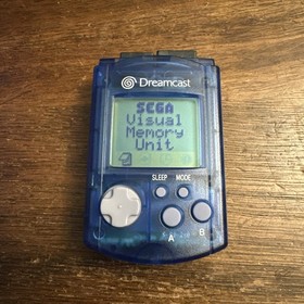 OEM Sega Dreamcast VMU Memory Unit HKT-7000 - Transparent Blue - New Batteries!