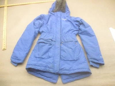 Parka Columbia Talla M (10/12) Niña Azul Aislado Polar Cremallera Completa Piel Con Capucha 774 Foto 1 de 4