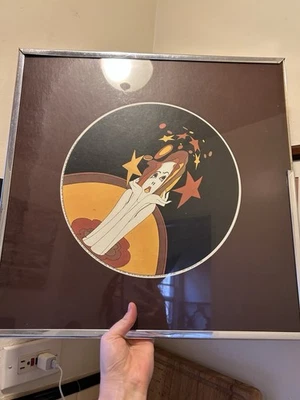 Litografía firmada por John Luke Eastman 1974 Arlequín Groovy enmarcada MCM impresión artística Foto 1 de 4