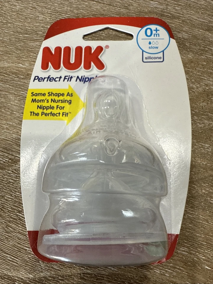 Pezones de silicona de flujo lento NUK Perfect Fit 0 meses +, 2 unidades recién nacidos sin BPA Foto 1 de 1