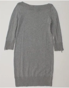 MICHAEL KORS Womens 3/4 Sleeve Jumper Dress UK 10 Small Grey Cotton BM05 - Picture 1 of 4