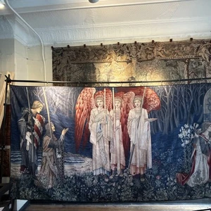 Wunderschöner Heiliger Gral Wandteppich Viktorianisch Mittelalter Wiederbelebung auf Mikrofaser Textil - Bild 1 von 8