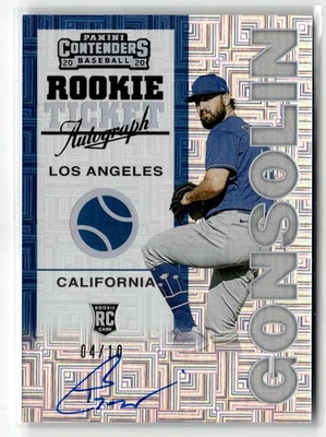 2020 Panini Contenders #98RT-TG Tony Gonsolin Retro Rookie Ticket Auto #/10 READ - Image 1 of 2