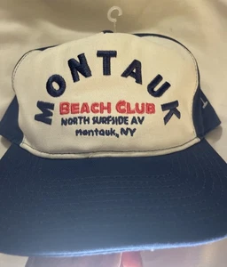 Neu Montauk Beach Club Unisex Snapback Mütze blau und weiß - Bild 1 von 4