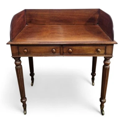 Antique Victorian  console side table - mahogany writing table - dressing table - Image 1 of 4