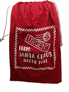 HUGE RED SANTA SACK FOR GIFTS, STRONG CANVAS MATERIAL, 38" TALL X 24" WIDE,... - Picture 1 of 7