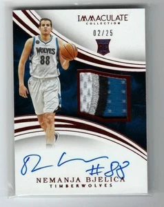 Nemanja Bjelica 15/16 Immaculate Red Rookie RC Patch Auto #128 SN #02/25 - Picture 1 of 2