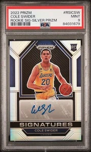 2022 Panini Prizm Rookie Signatures Cole Swider Rookie RC Silver Auto PSA 9 - Picture 1 of 2