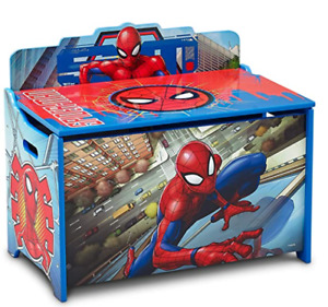 Spider-Man Toy Box Lid Storage Chest Shelf Wood Little Boys Slow Close DURABLE 
