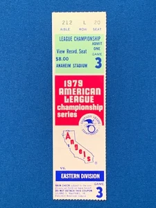 1979 AL Championship Series Game 3 CA Angels (Win) vs. Orioles Ticket Stub - Picture 1 of 2