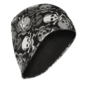Zan Headgear Skull SportFlex Fleece Beanie Motorcycle Cap Hat Ski Helmet Liner - Picture 1 of 4