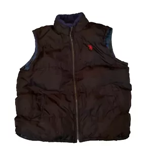 U.S Polo Puffer Vest BLACK BLUE LOGO Size Large XL - Picture 1 of 2