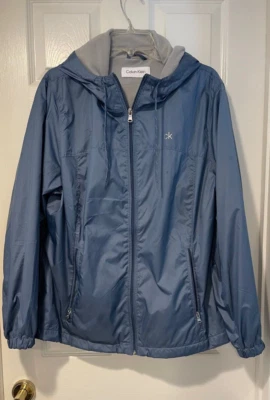 Jaqueta Calvin Klein feminina corta-vento forrada de lã pedra azul - GGarge - Imagem 1 de 4