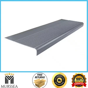 Light Duty Ribbed Design Gray 12-1/4 In. X 36 In. Rubber Stair Tread - Picture 1 of 5