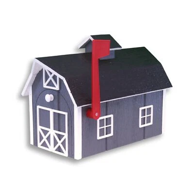 AmishToyBox.com Wooden Mailbox, Dutch Barn Style, Post-Mount - Image 1 of 4