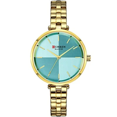 Stainless Steel Yellow Gold Fashion Casual Round Face Simple Waman Quartz Watch - Imagem 1 de 4