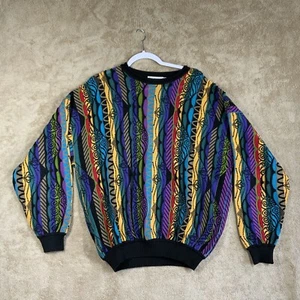 Vintage St Croix Sweater Mens Medium Knit Crewneck Textured Biggie Cosby Grandpa - Picture 1 of 9