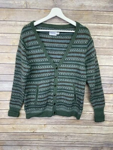 Steven Alan Mens Medium 100% Merino Wool Cardigan Button Front Green Pockets - Picture 1 of 11