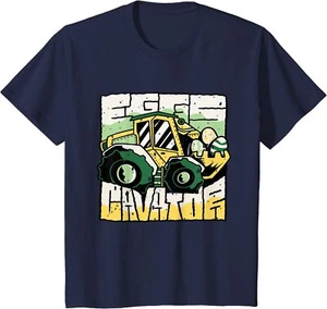 Eggs Cavator Excavator Lifting Easter Eggs Gift Tee Youth Unisex T-shirt - Picture 1 of 7