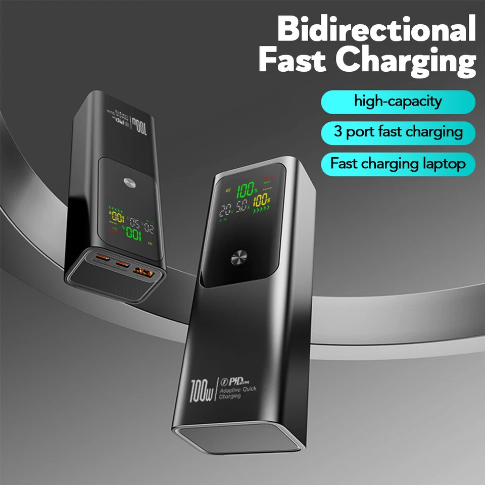 9000000mAh 100W Powerbank Externer Batterie Ladegerät USB C Für Alle Handy - Bild 1 von 4