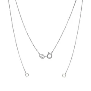 Sterling Silber ID, Name Charm, Halskette Ersatz 0,7 mm Box Kette, Made Italy - Bild 1 von 4