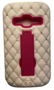 Cellairis Hybrid Ripple Designer Phone Case For ZTE Concord 2 White & Pink - Picture 1 of 6