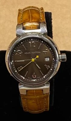 RELOJ DE CUARZO PARA DAMA Louis Vuitton Q1211 tambour triple espiral esfera marrón 28mm. Foto 1 de 4