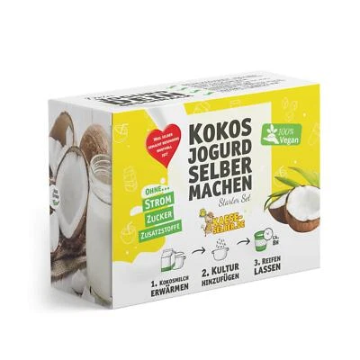 Set fai da te yogurd di cocco vegano | yogurt senza elettricità | yogurtiera - Immagine 1 di 4
