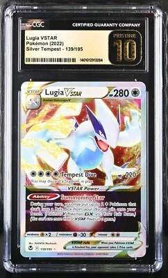 CGC Graded 10 Pristine Lugia Vstar 139/195 Silver Tempest pokemon card - Image 1 of 2