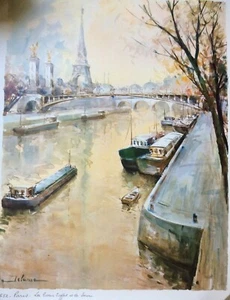 VINTAGE LUCIEN DELARUE DRUCK, 552 - La Tour EIFFEL et la SEINE, NEU, ungerahmt - Bild 1 von 4
