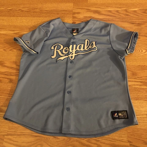 Eric Hosmer #35 Kansas City Royals MLB Majestic Blue Home Jersey Women's 2XL Cover