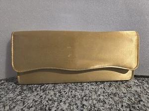 VTG Gold Satin Clutch with Internal Zipper - Picture 1 of 5